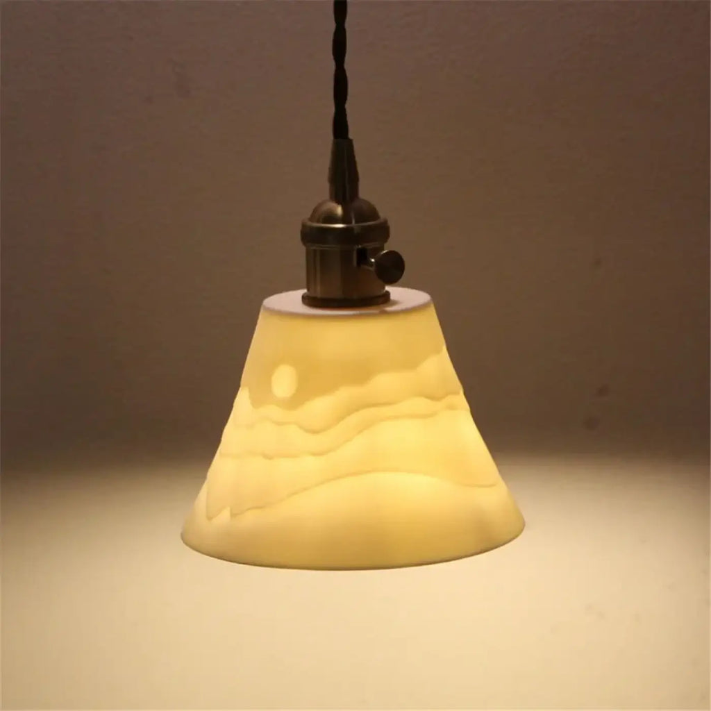 Suspension vintage, abat-jour à motif de cerf
