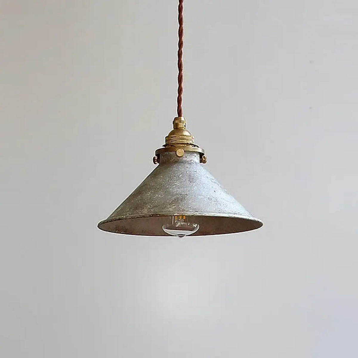 Suspension vintage en métal et cuivre, quatre coloris, blanc