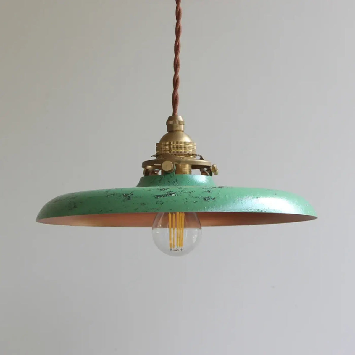 Suspension vintage en métal à câble tressé, quatre coloris, vert