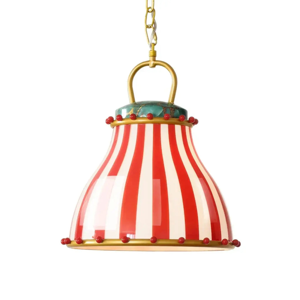 Suspension vintage rouge à motif rayé