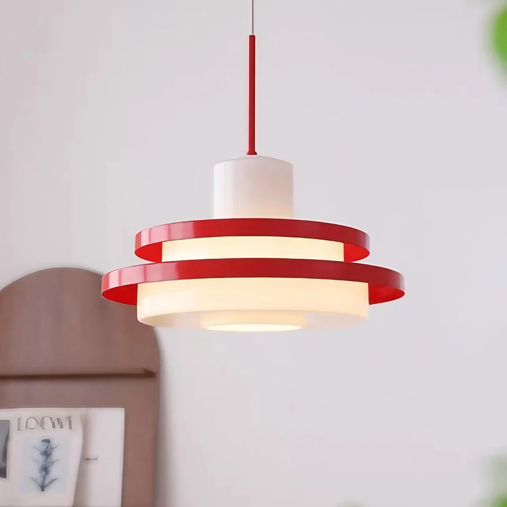 Suspension vintage scandinave, rouge ou noire