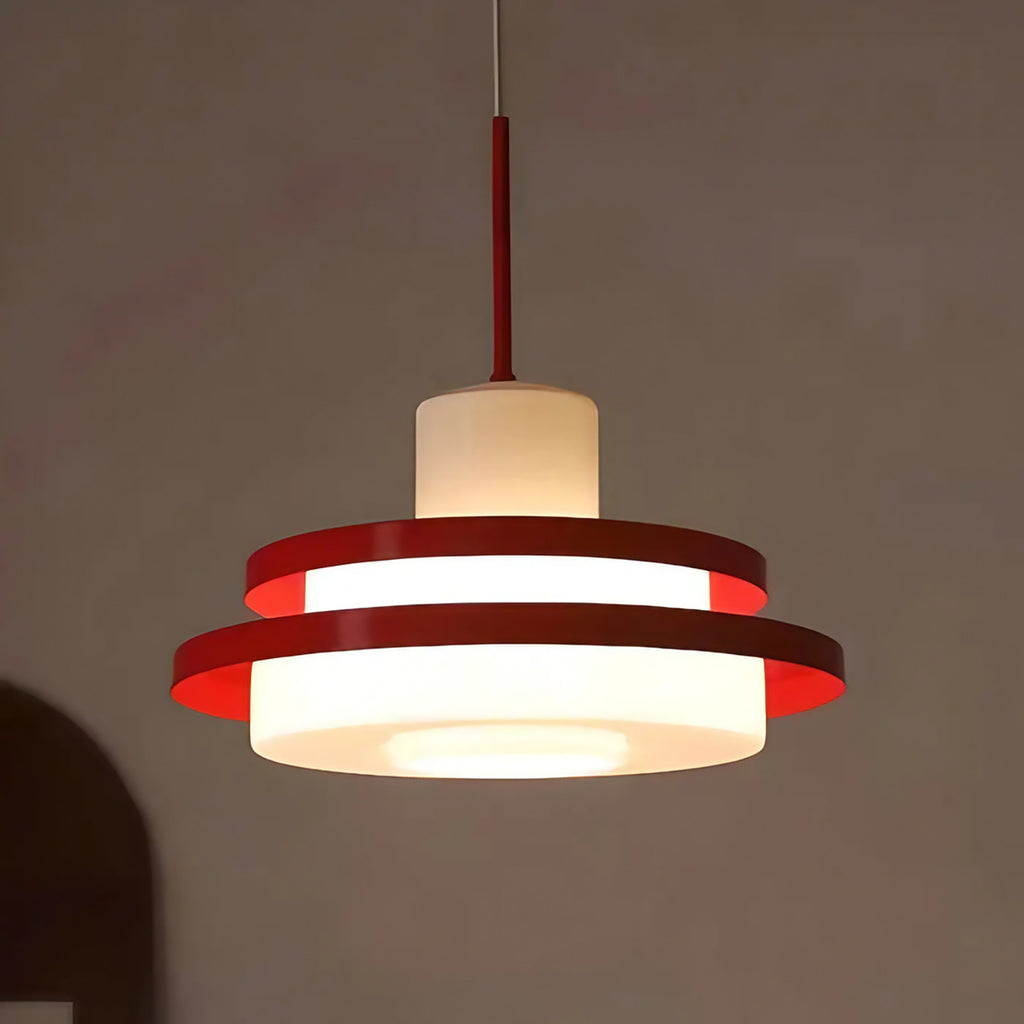 Suspension vintage scandinave, rouge ou noire