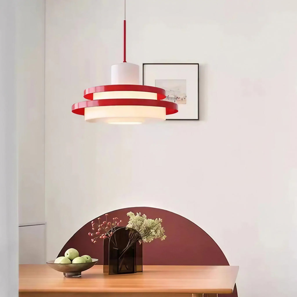 Suspension vintage scandinave, rouge ou noire, rouge