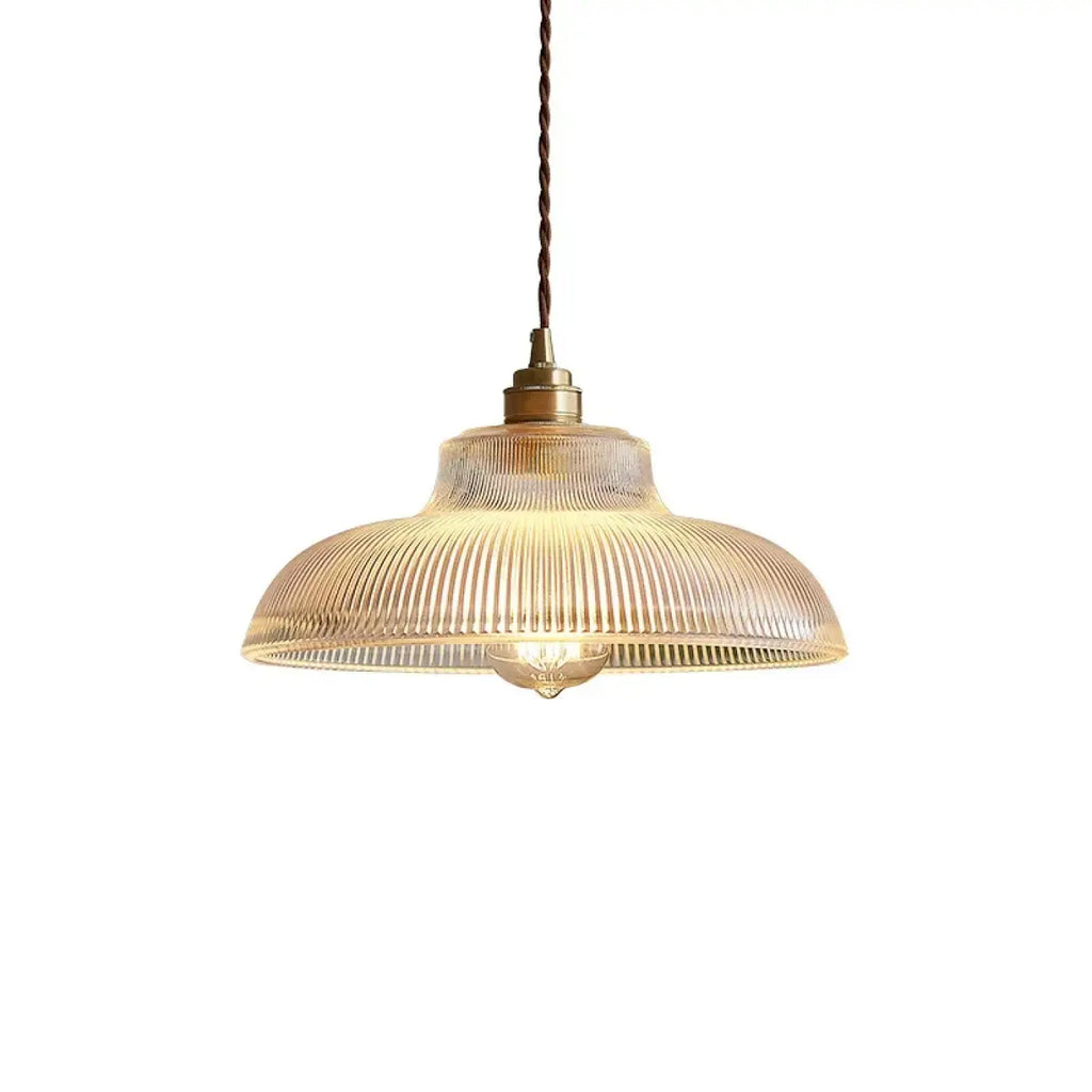 Suspension vintage en verre cannelé transparent, quatre modèles