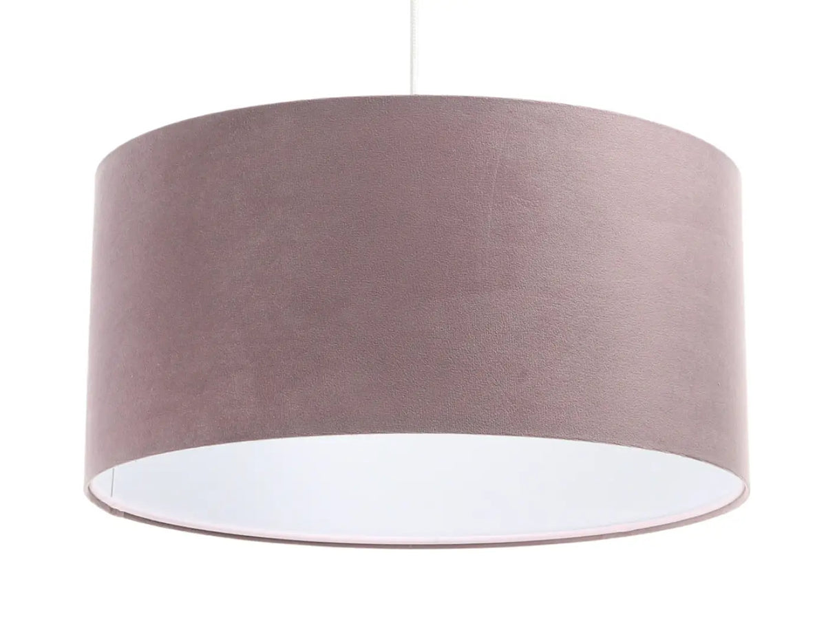 Suspension cylindre violet clair à intérieur blanc, S à XL