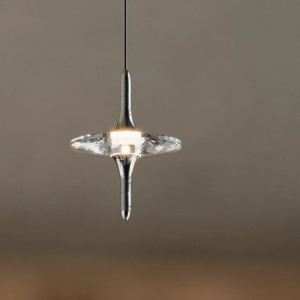 Suspension moderne en cristal, doré, noir ou argenté