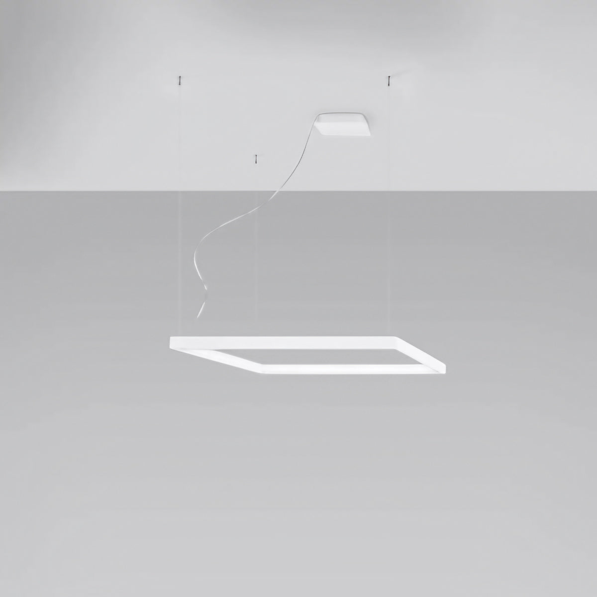 Suspension cadre carré LED en aluminium, 80 ou 110 cm de côté