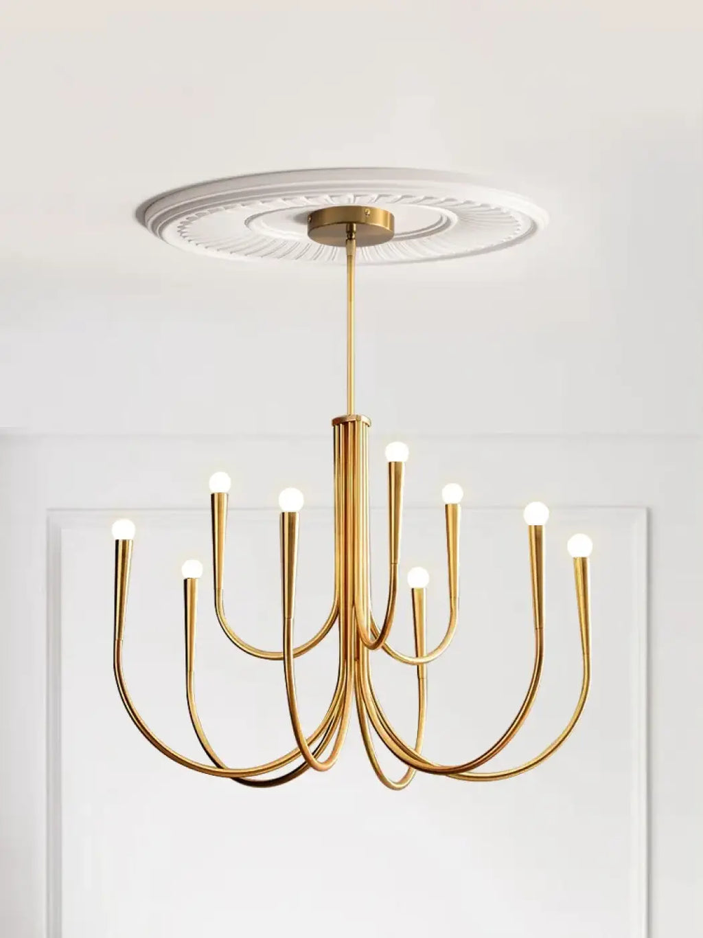 Suspension en métal doré façon chandelier revisité, tailles S et M