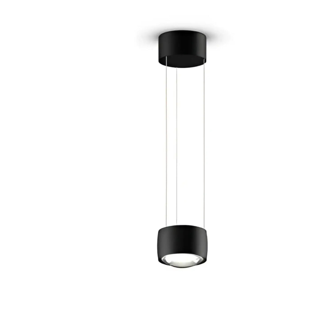 Suspension cylindre en laiton à lentille de verre, quatre coloris, noir