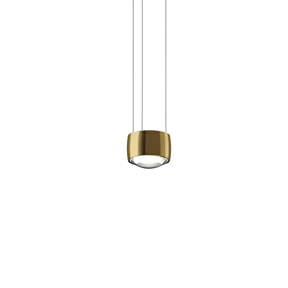 Suspension cylindre en laiton à lentille de verre, quatre coloris, doré