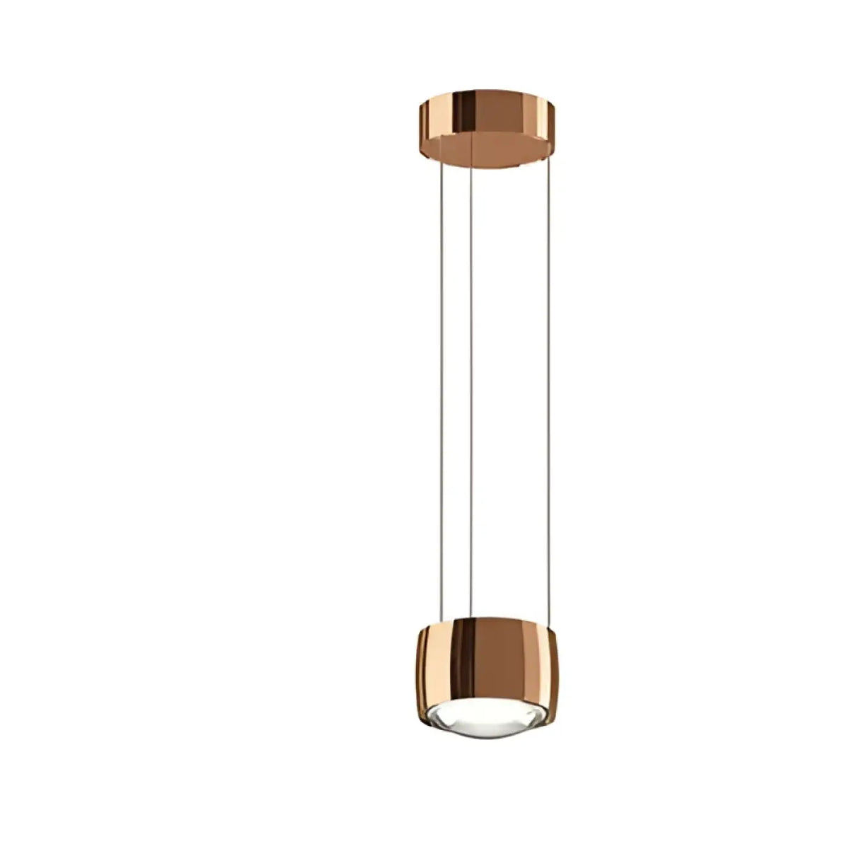 Suspension cylindre en laiton à lentille de verre, quatre coloris, rose