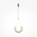 Suspension LED en verre plié sur monture dorée, 32 cm