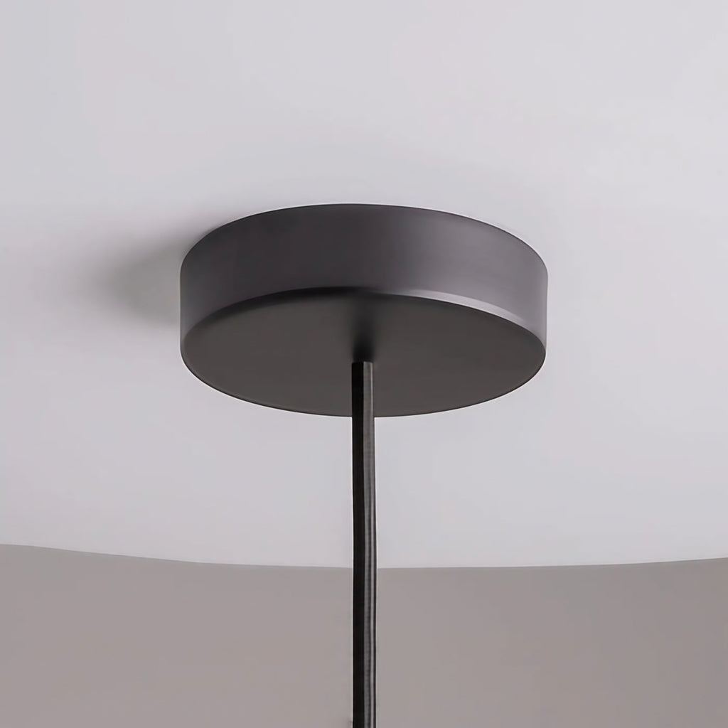 Petite suspension tube en verre et acier, culot E14