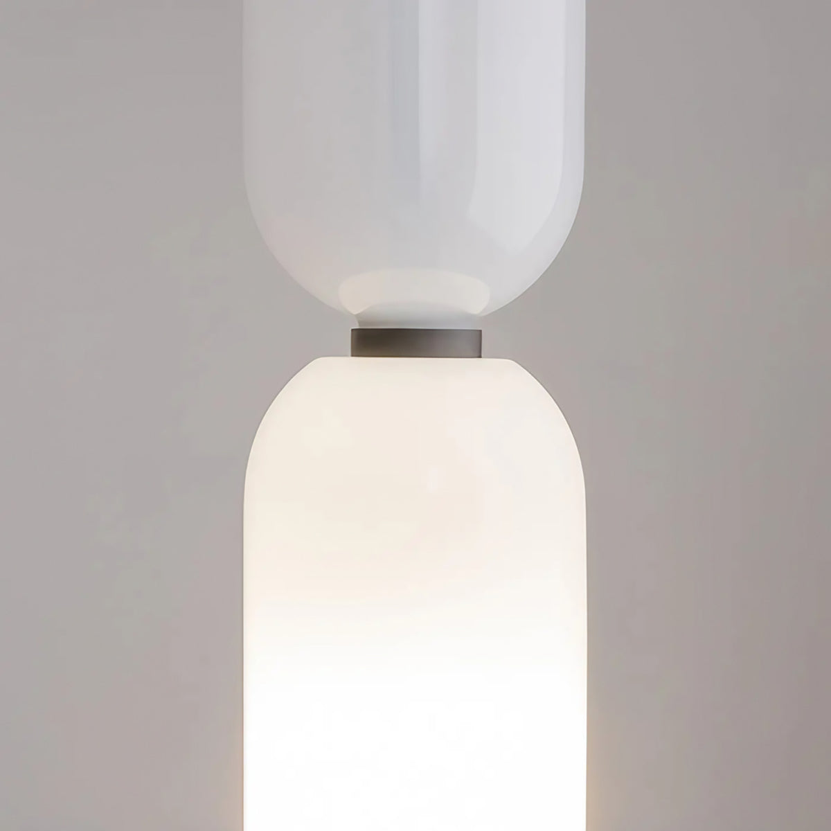 Petite suspension tube en verre et acier, culot E14