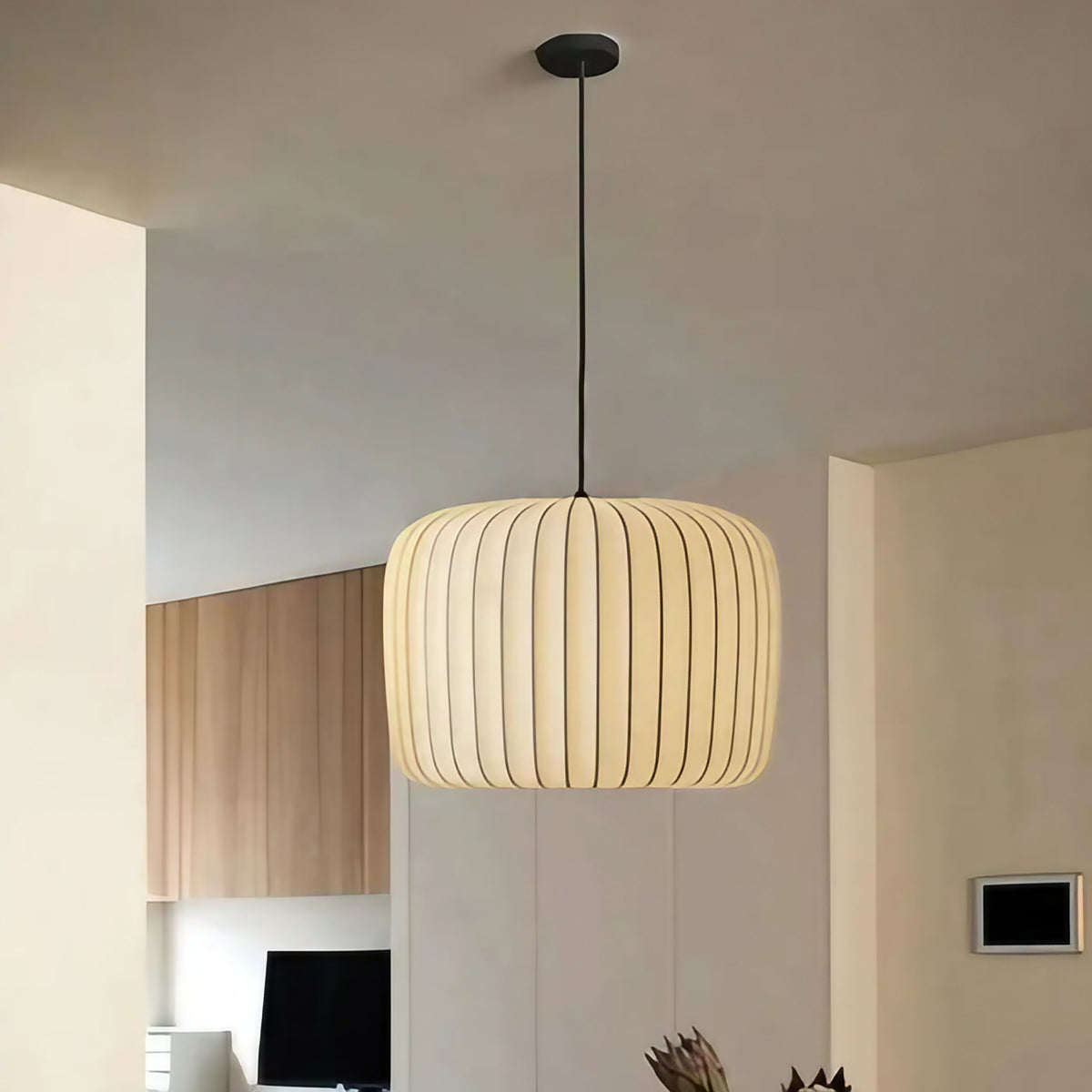 Suspension minimaliste en tissu à rayures, tailles S ou M