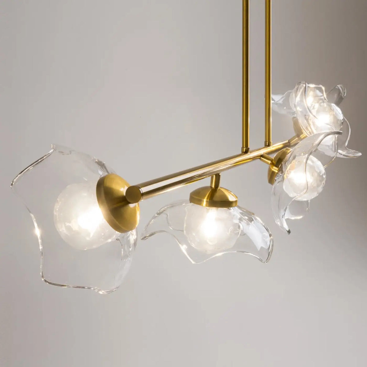 Suspension barre dorée à cinq diffuseurs, 110 cm, culots G9