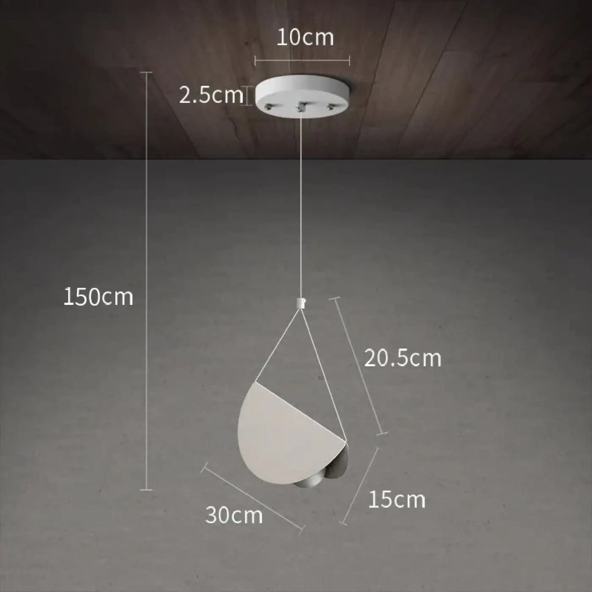 Suspension origami blanche aux plis lumineux, tailles S, M, L