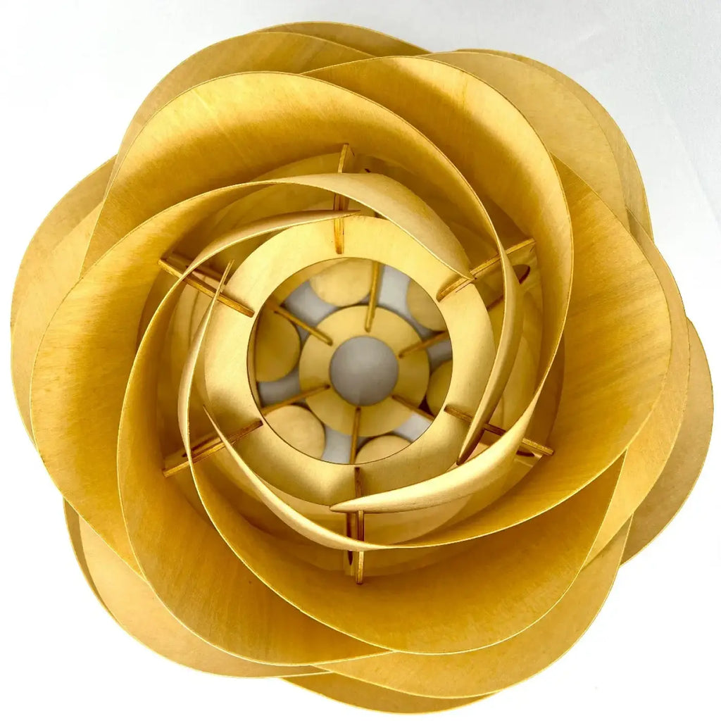 Suspension en bois en forme de fleur, style naturel