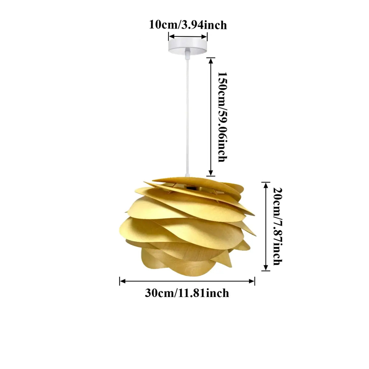 Suspension en bois en forme de fleur, style naturel