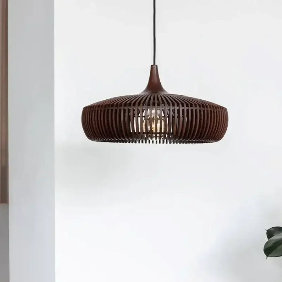Suspension moderne en bois, marron ou beige, lumière au choix, marron