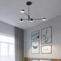 Lustre moderne à plusieurs bras, spots LED orientables, noir
