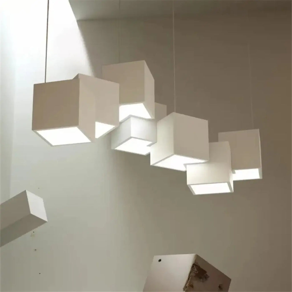 Suspension à cubes géométriques, noir ou blanc, tailles S, M, L