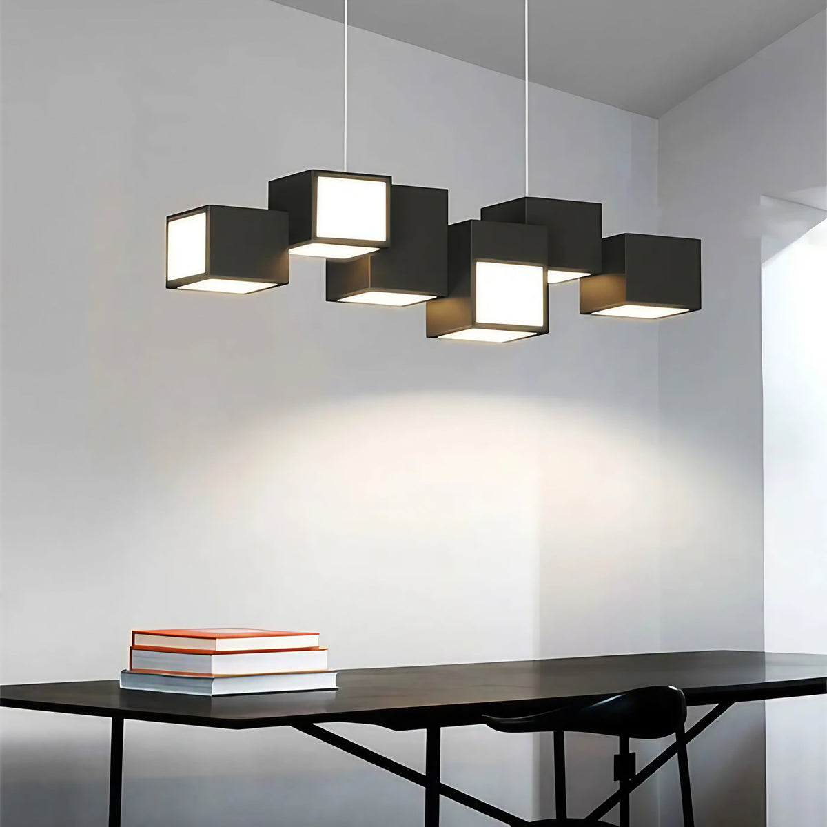 Suspension à cubes géométriques, noir ou blanc, tailles S, M, L, noir