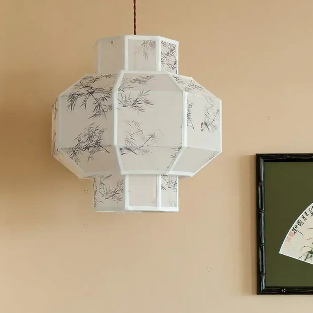 Suspension en papier façon lanterne, cinq coloris, blanc