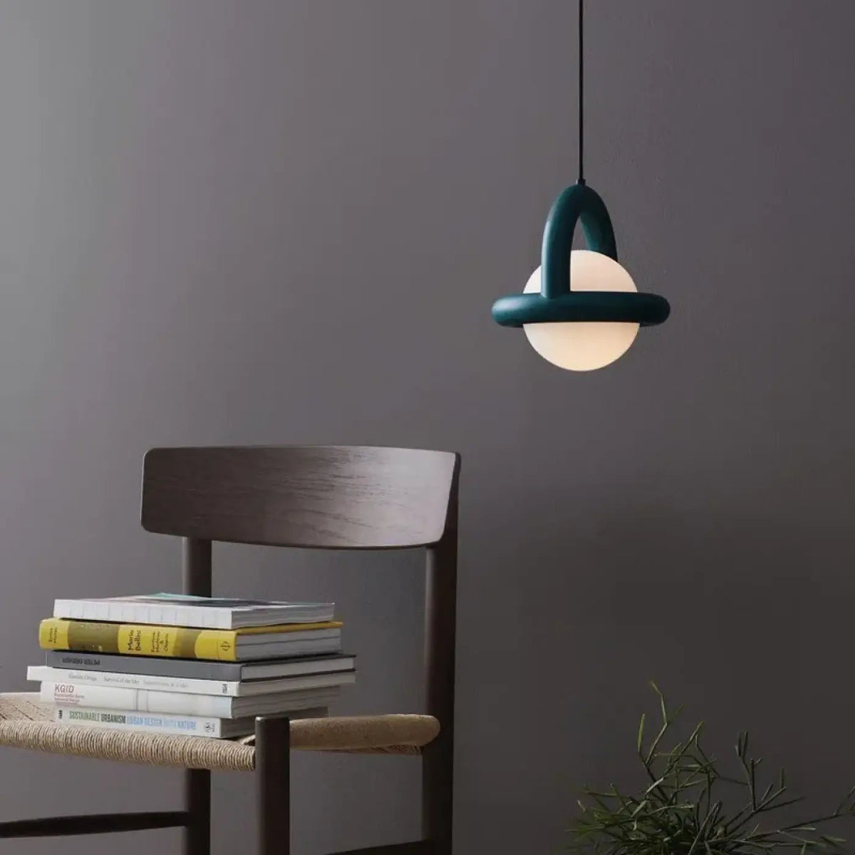 Suspension globe LED à anneau coloré, six coloris