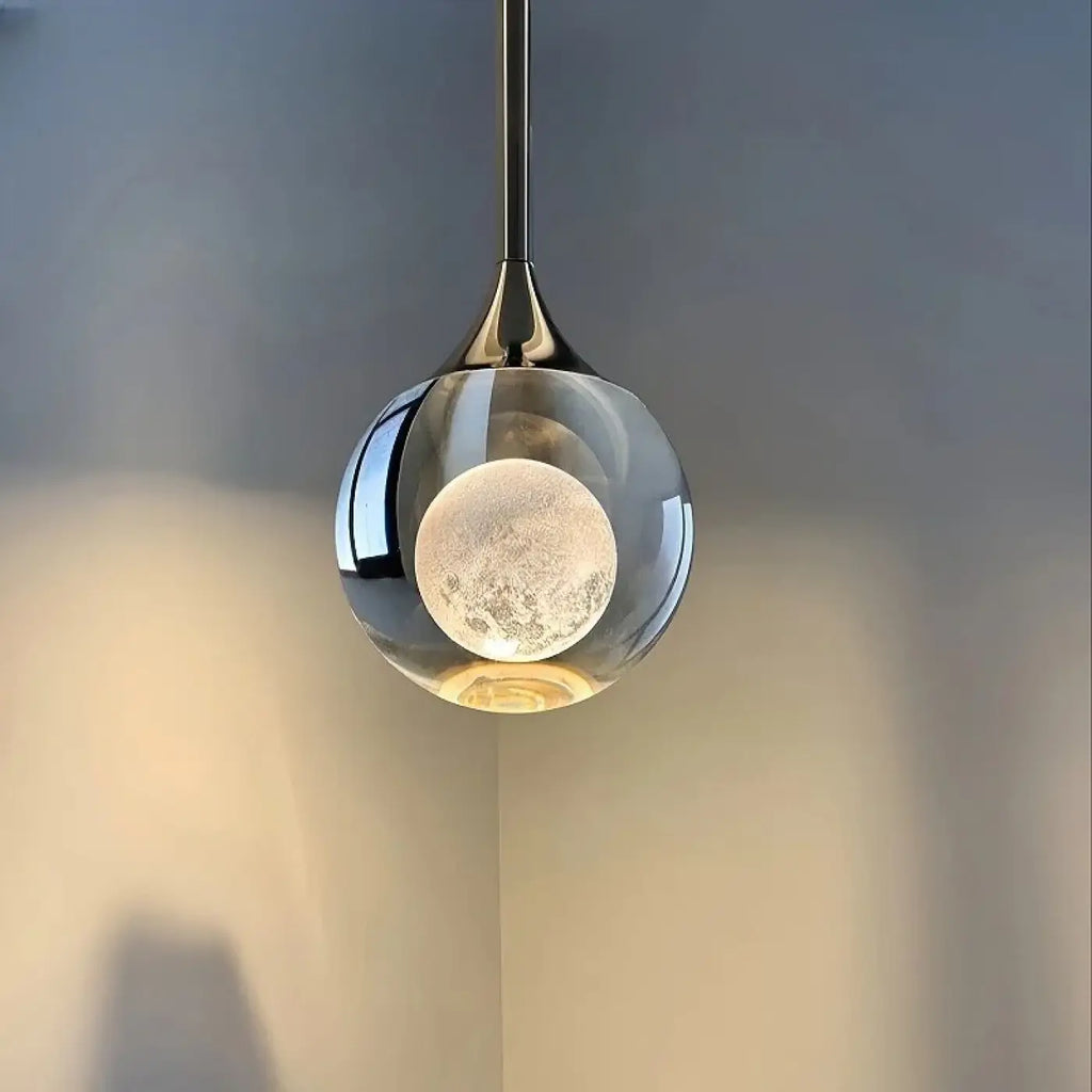 Suspension LED en fer forgé et gouttes de cristal, noir ou argenté