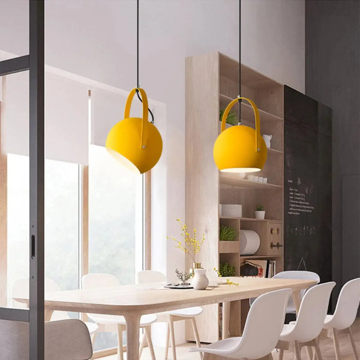 Suspension industrielle en métal coloré, quatre coloris, S ou M