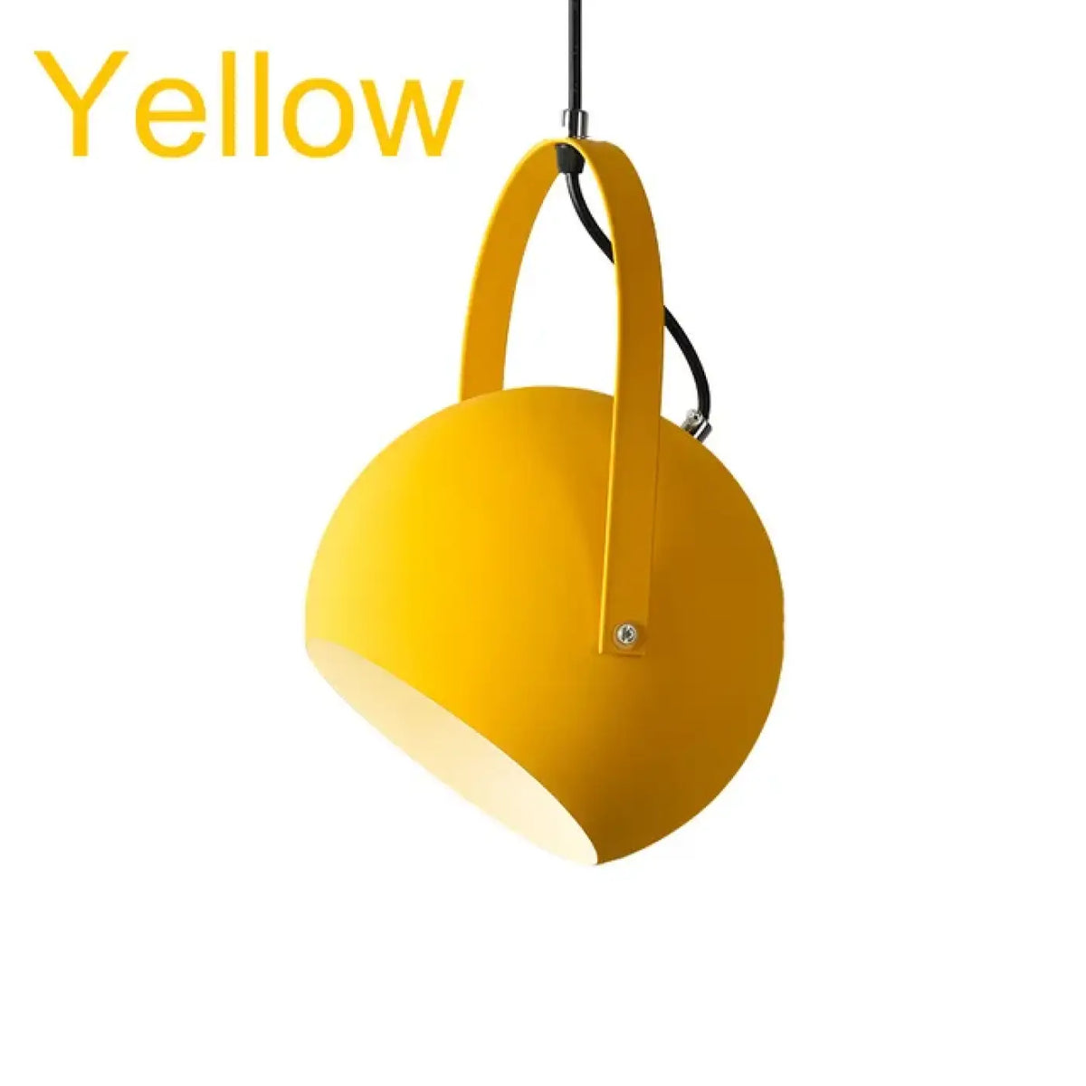 Suspension industrielle en métal coloré, quatre coloris, S ou M, jaune
