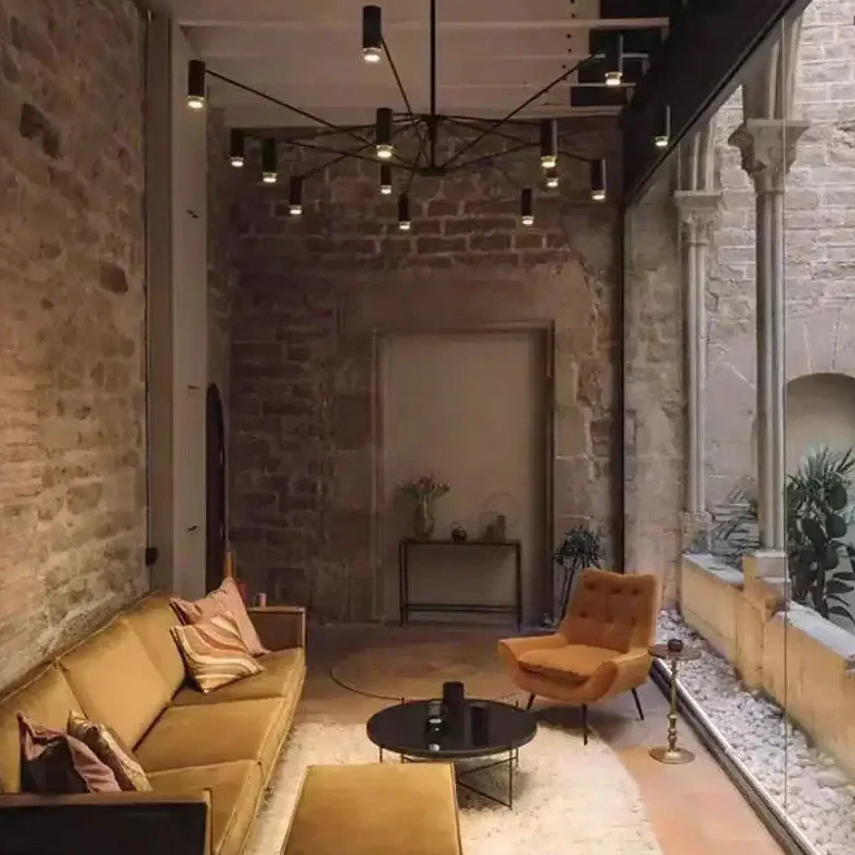 Lustre moderne noir multibras à spots orientés, tailles S ou M