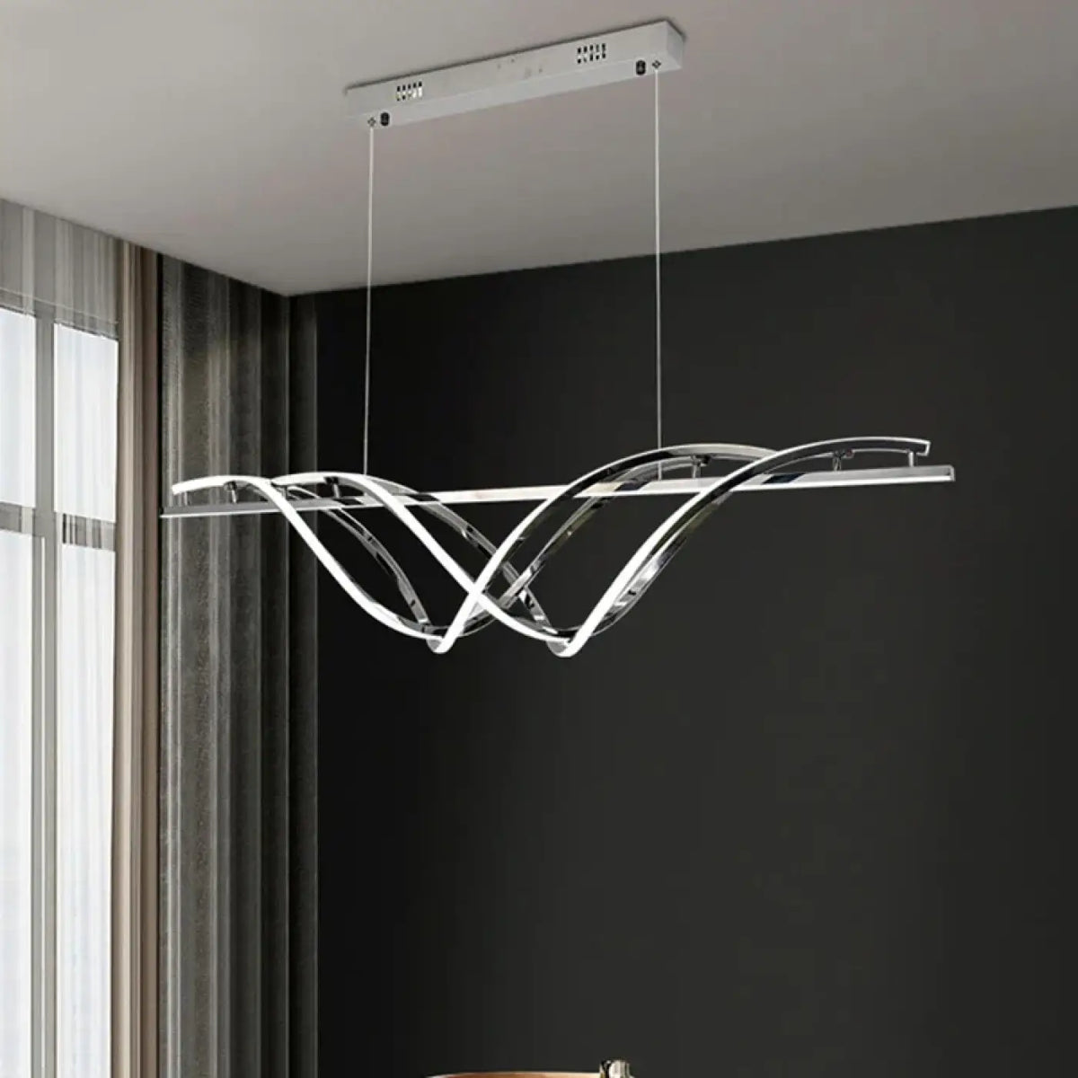 Suspension ondulée en métal, dorée ou argentée, tailles S à XL