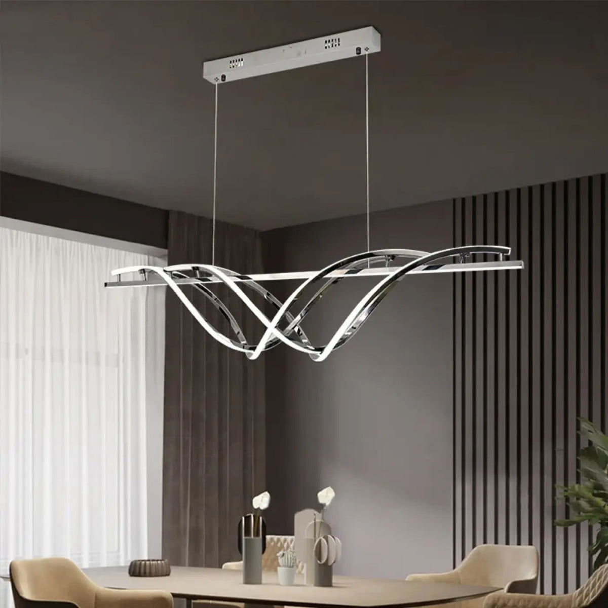Suspension ondulée en métal, dorée ou argentée, tailles S à XL