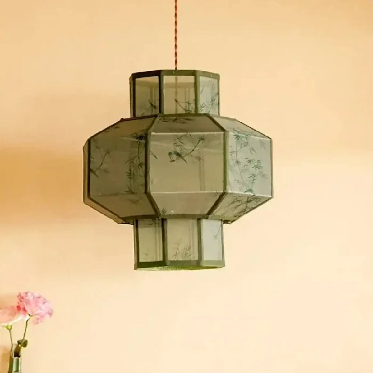 Suspension en papier façon lanterne, cinq coloris, vert