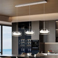 Suspension trio en verre transparent à LED intégrée