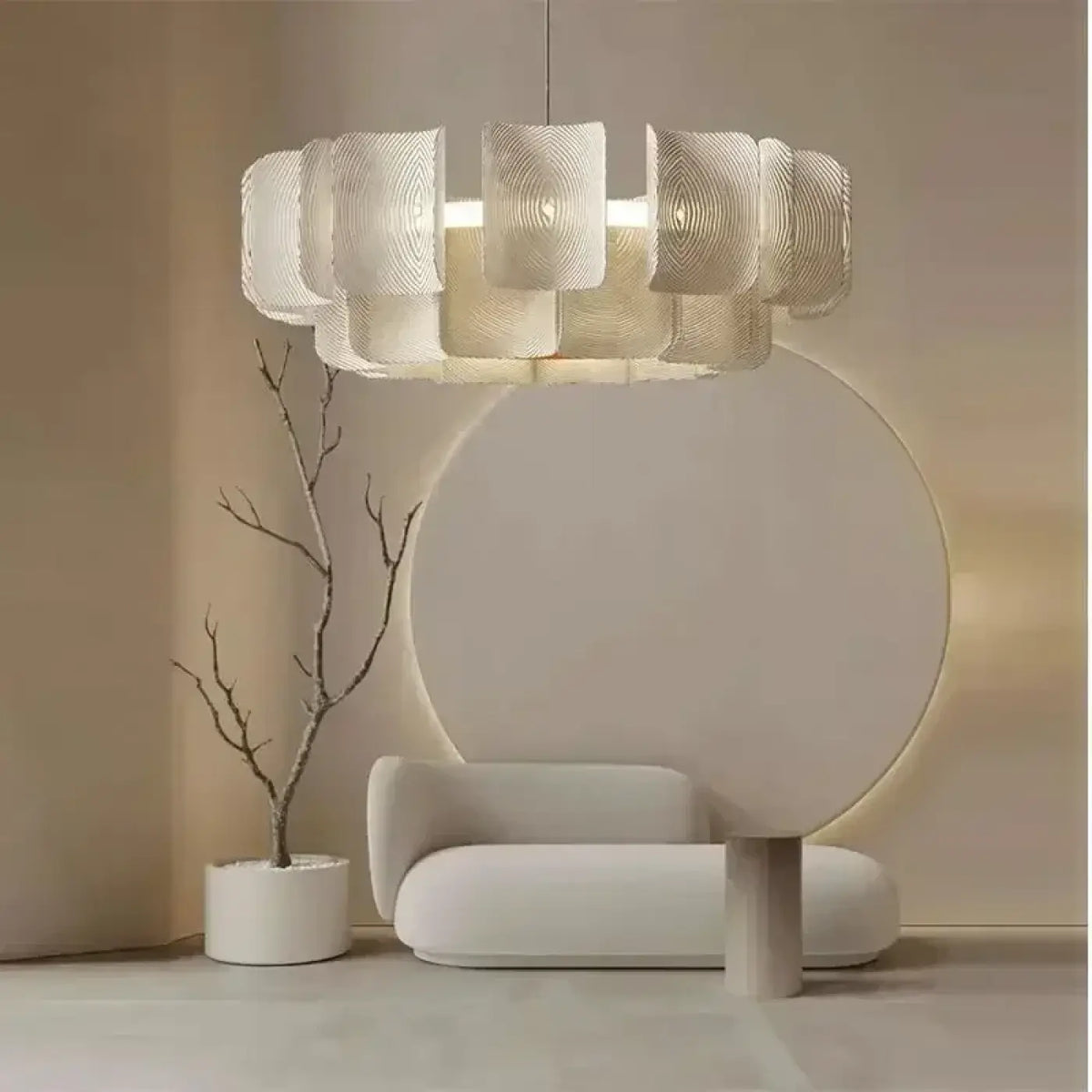 Suspension en verre sculpté en relief, tailles S à XL