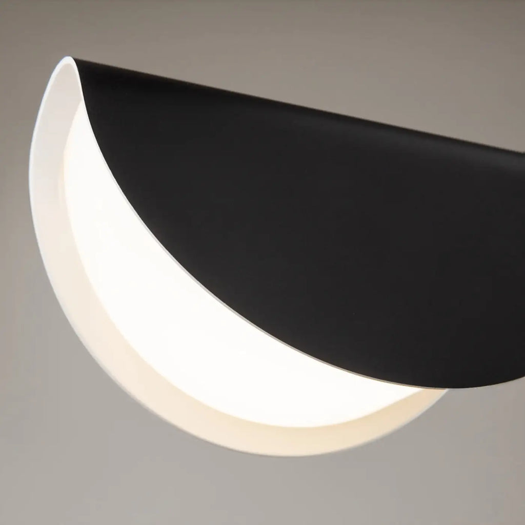 Suspension feuille pliée en acier noir mat, culot G9