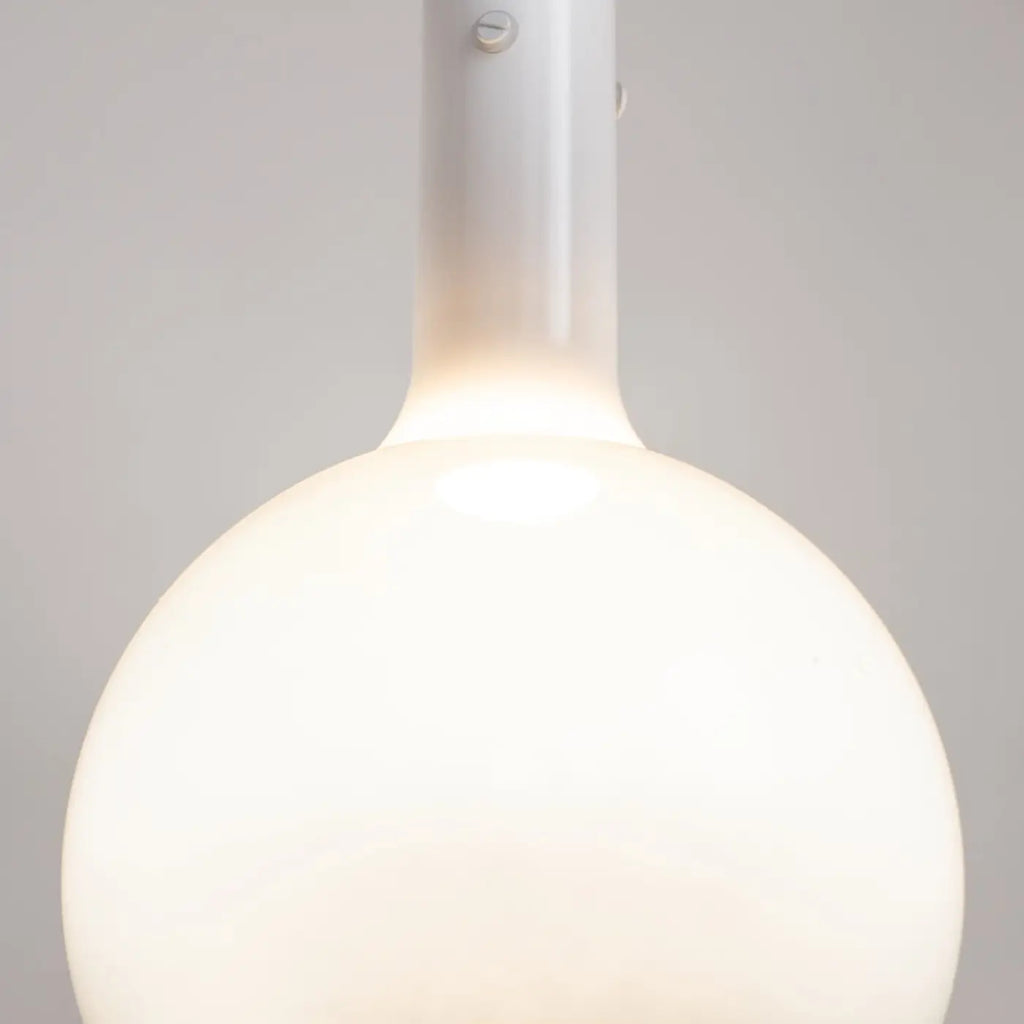 Suspension LED globe en verre, monture blanche ou noire, 2 tailles