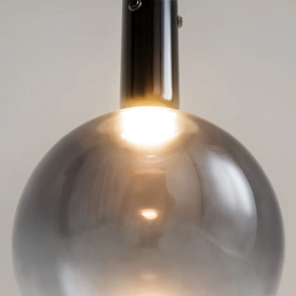 Suspension LED globe en verre, monture blanche ou noire, 2 tailles