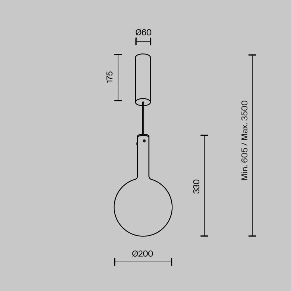 Suspension LED globe en verre, monture blanche ou noire, 2 tailles