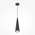 Suspension cône étroit en verre et acier, culot GU10, noir