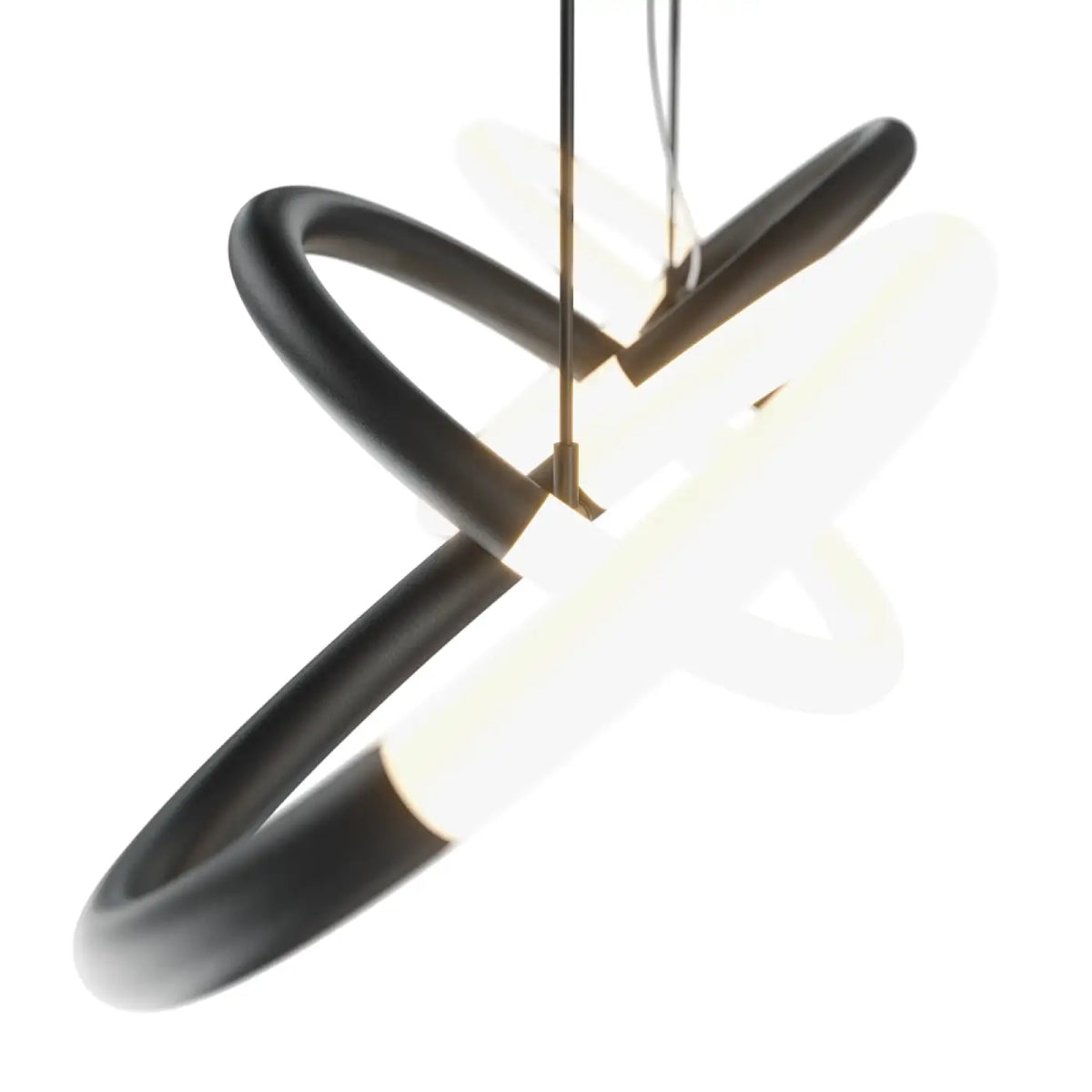 Suspension LED en ruban noué de 100 cm, noir ou doré