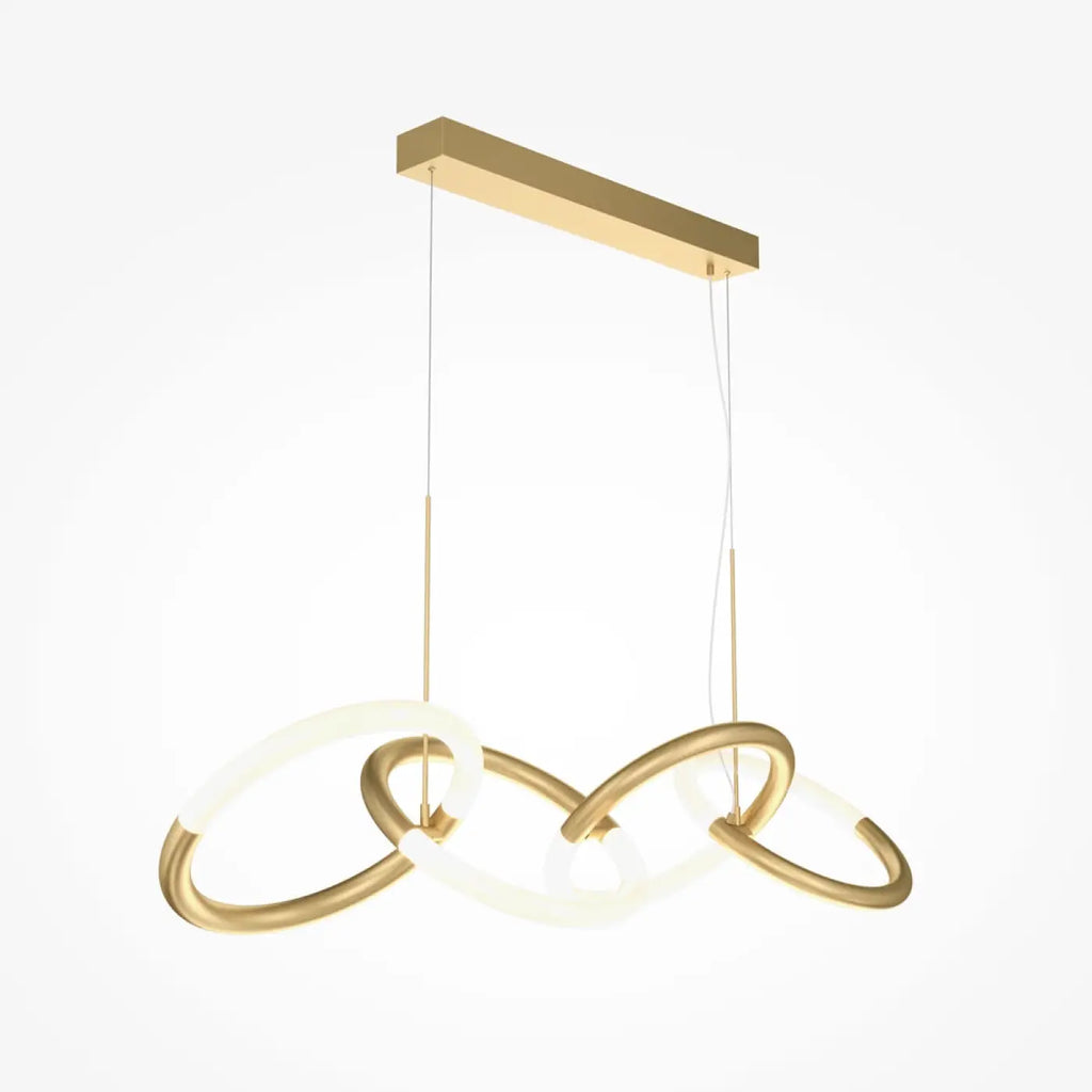 Suspension LED en ruban noué de 100 cm, noir ou doré