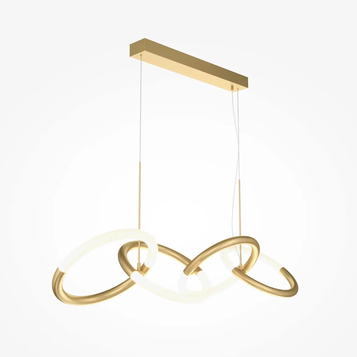 Suspension LED en ruban noué de 100 cm, noir ou doré