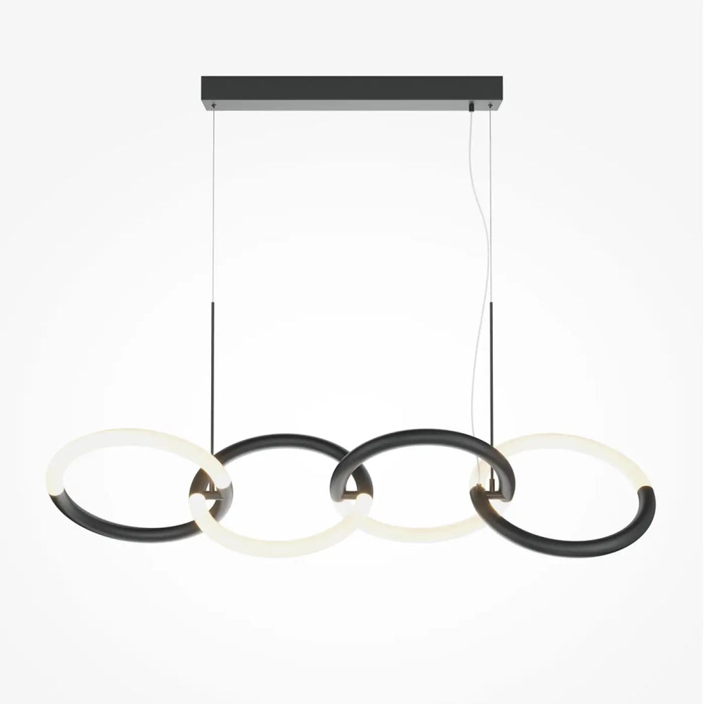Suspension LED en ruban noué de 100 cm, noir ou doré, noir