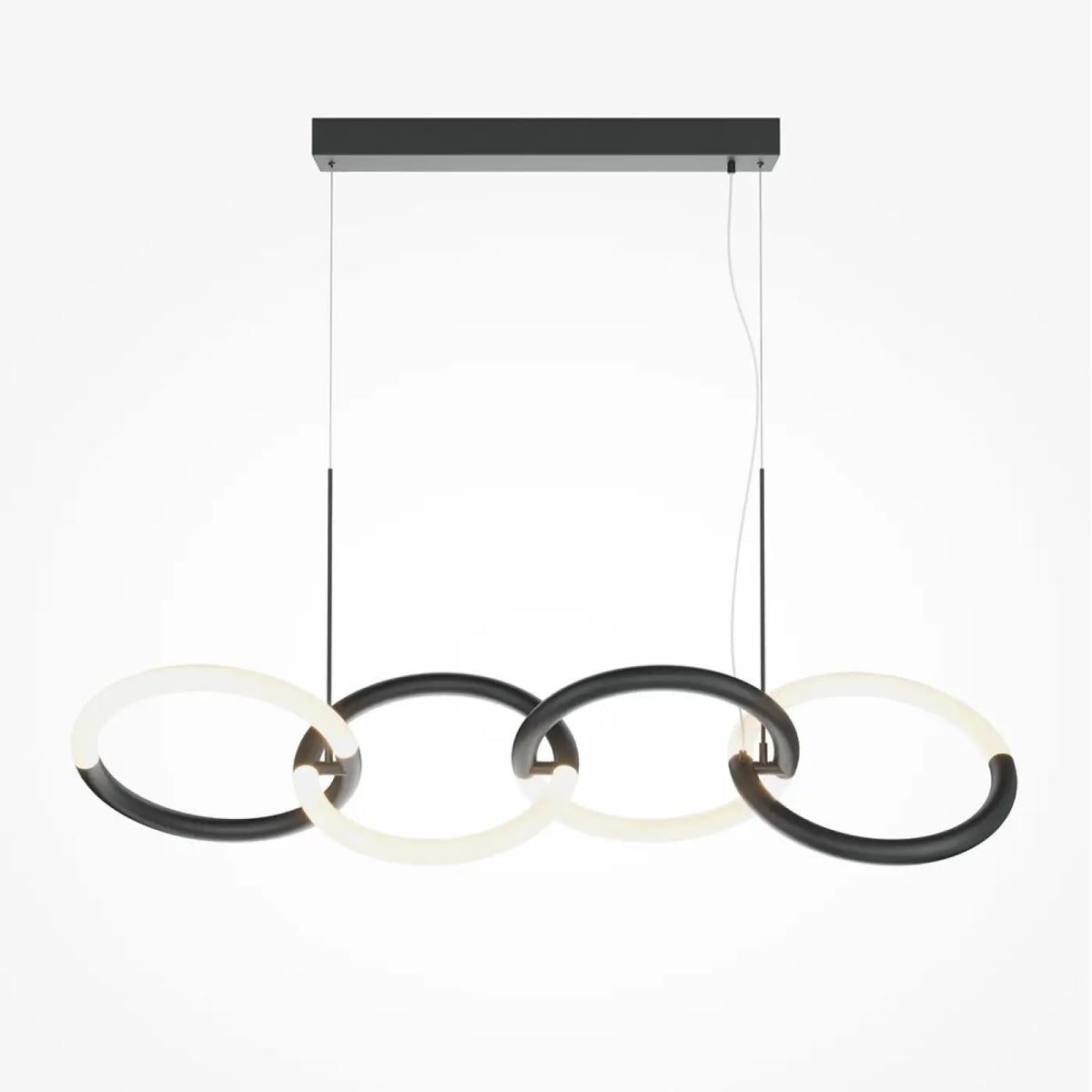 Suspension LED en ruban noué de 100 cm, noir ou doré, noir
