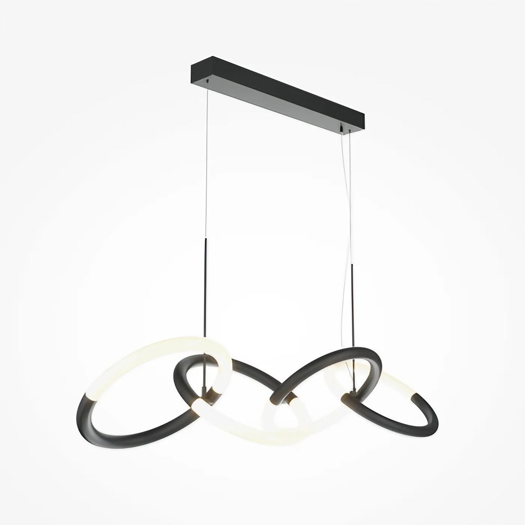 Suspension LED en ruban noué de 100 cm, noir ou doré