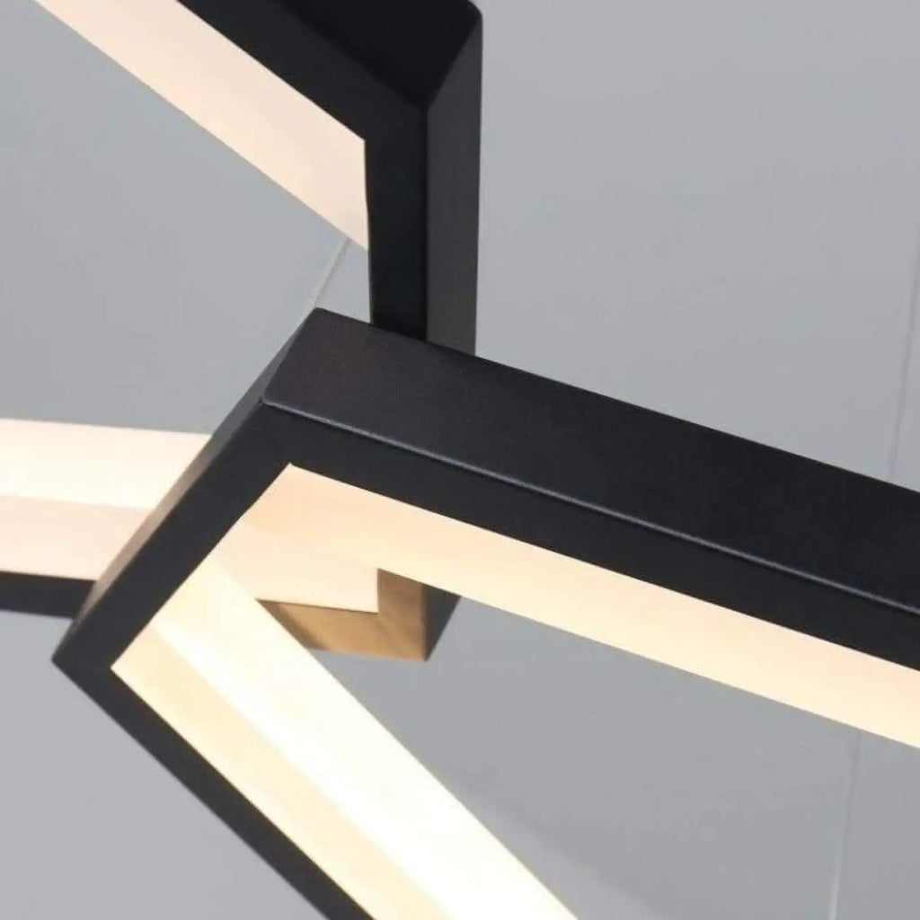 Suspension design moderne, coloris noir, blanc ou doré